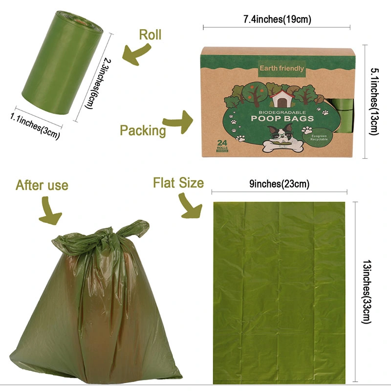 Biodegradable and Compostable Scented Biodegradable HDPE Plastic Doggy Poop Bag Pet Bag Pet Waste Bag Food Tray Liner Nappy Bag Cat Liner Dog Waste Bag